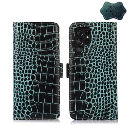 Crocodile Top Layer Cowhide Leather Phone Case, For Xiaomi 12 Pro, For Samsung Galaxy S22+ 5G, For Samsung Galaxy S22 Ultra 5G, For Samsung Galaxy S22 5G