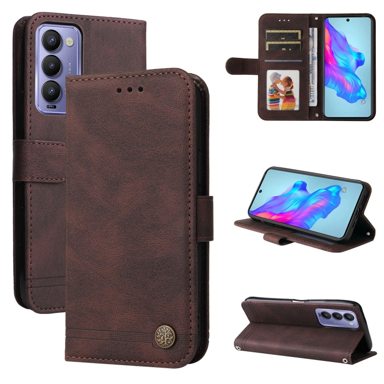 Skin Feel Life Tree Metal Button Leather Phone Case, For Tecno Camon 18 Premier, For Tecno Camon 18 / 18 Pro, For Infinix Hot 11s, For Infinix Hot 11s NFC