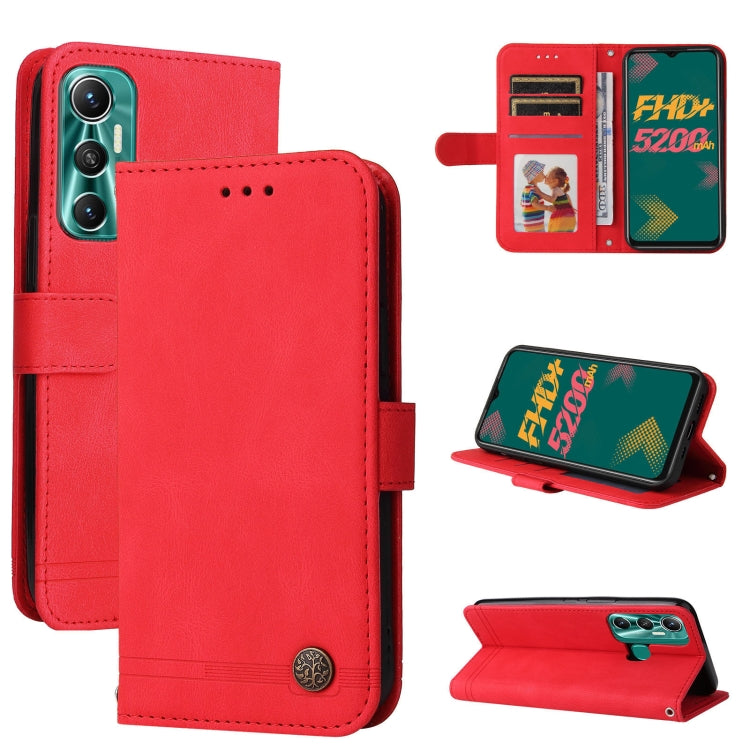 Skin Feel Life Tree Metal Button Leather Phone Case, For Infinix Hot 11, For Infinix Smart 6, For Infinix Note 11 Pro / 11S / X697, For OPPO Reno7 5G / Find X5 Lite Global