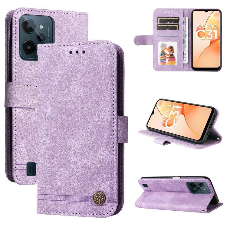 Skin Feel Life Tree Metal Button Leather Phone Case, For OPPO Realme C31, For OPPO Realme C35, For OPPO Reno7 SE 5G, For OPPO A96 5G / Reno7 Z 5G / OnePlus Nord N20 5G