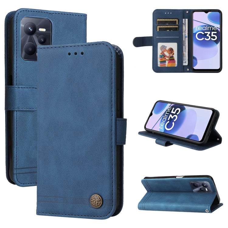 Skin Feel Life Tree Metal Button Leather Phone Case, For OPPO Realme C31, For OPPO Realme C35, For OPPO Reno7 SE 5G, For OPPO A96 5G / Reno7 Z 5G / OnePlus Nord N20 5G