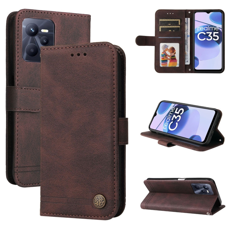 Skin Feel Life Tree Metal Button Leather Phone Case, For OPPO Realme C31, For OPPO Realme C35, For OPPO Reno7 SE 5G, For OPPO A96 5G / Reno7 Z 5G / OnePlus Nord N20 5G