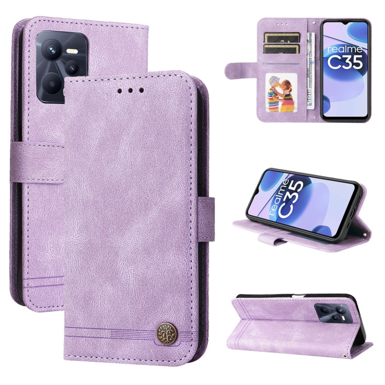 Skin Feel Life Tree Metal Button Leather Phone Case, For OPPO Realme C31, For OPPO Realme C35, For OPPO Reno7 SE 5G, For OPPO A96 5G / Reno7 Z 5G / OnePlus Nord N20 5G