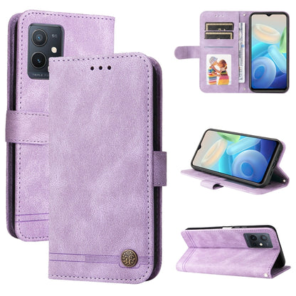 Skin Feel Life Tree Metal Button Leather Phone Case, For vivo Y55 / Y75 / T1 5G