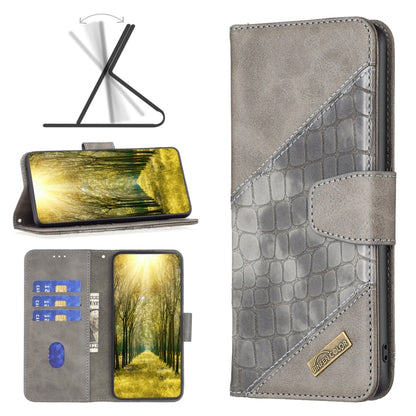 Color Block Crocodile Texture Leather Phone Case, For Xiaomi Poco M4 Pro, For Xiaomi Poco M4 Pro 5G
