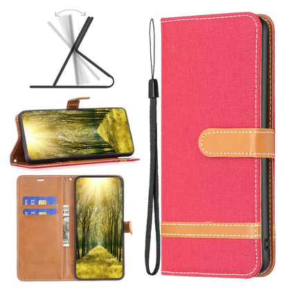 Color Block Denim Texture Leather Phone Case, For Xiaomi Poco M4 Pro, For Xiaomi Poco M4 Pro 5G