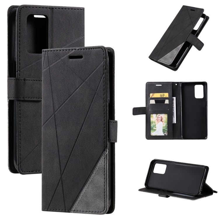 Skin Feel Splicing Leather Phone Case, For OPPO Realme 8i, For OPPO Realme 9 Pro+, For OPPO Realme 9i, For OPPO Realme 9 Pro