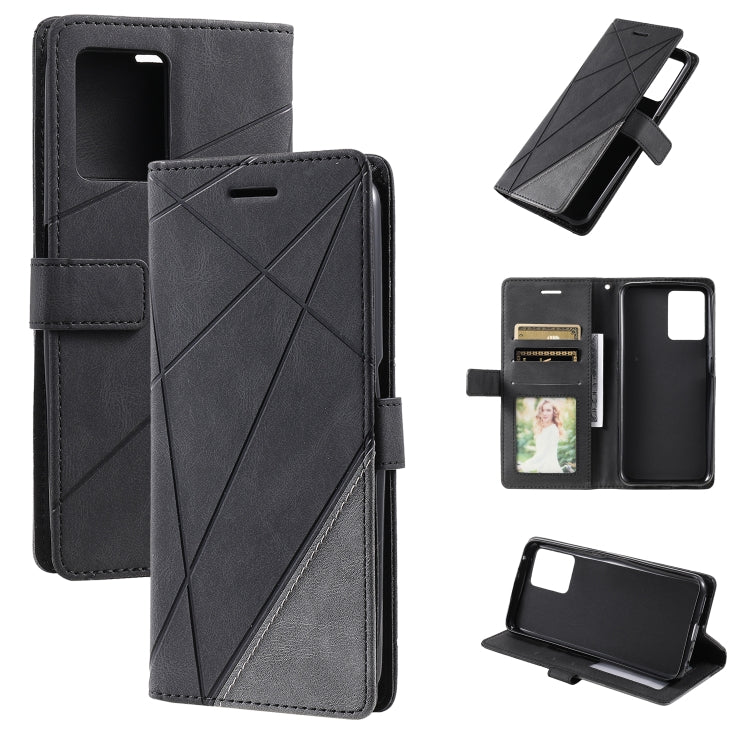 Skin Feel Splicing Leather Phone Case, For OPPO Realme 8i, For OPPO Realme 9 Pro+, For OPPO Realme 9i, For OPPO Realme 9 Pro