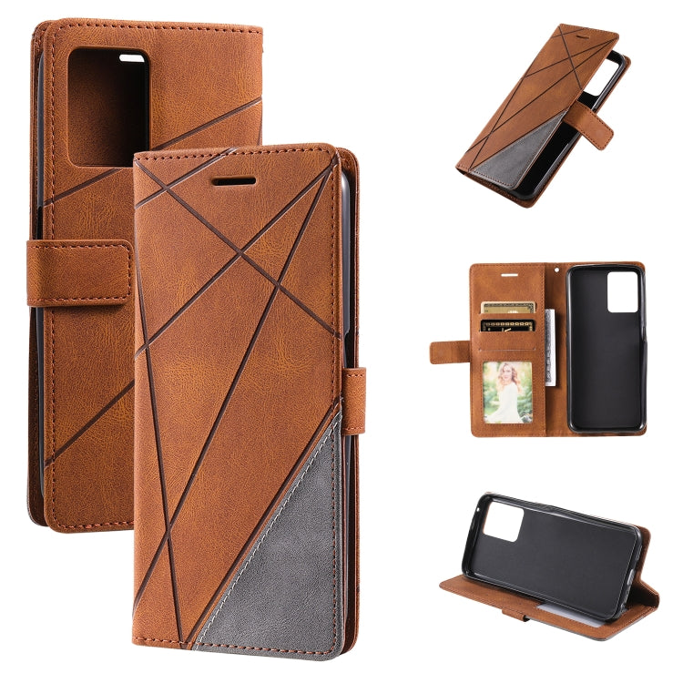 Skin Feel Splicing Leather Phone Case, For OPPO Realme 8i, For OPPO Realme 9 Pro+, For OPPO Realme 9i, For OPPO Realme 9 Pro
