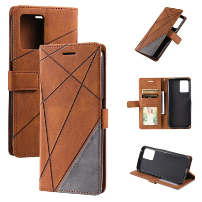 Skin Feel Splicing Leather Phone Case, For OPPO Realme 8i, For OPPO Realme 9 Pro+, For OPPO Realme 9i, For OPPO Realme 9 Pro