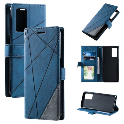 Skin Feel Splicing Leather Phone Case, For OPPO A55s 5G
