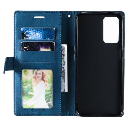 Skin Feel Splicing Leather Phone Case, For OPPO A55s 5G