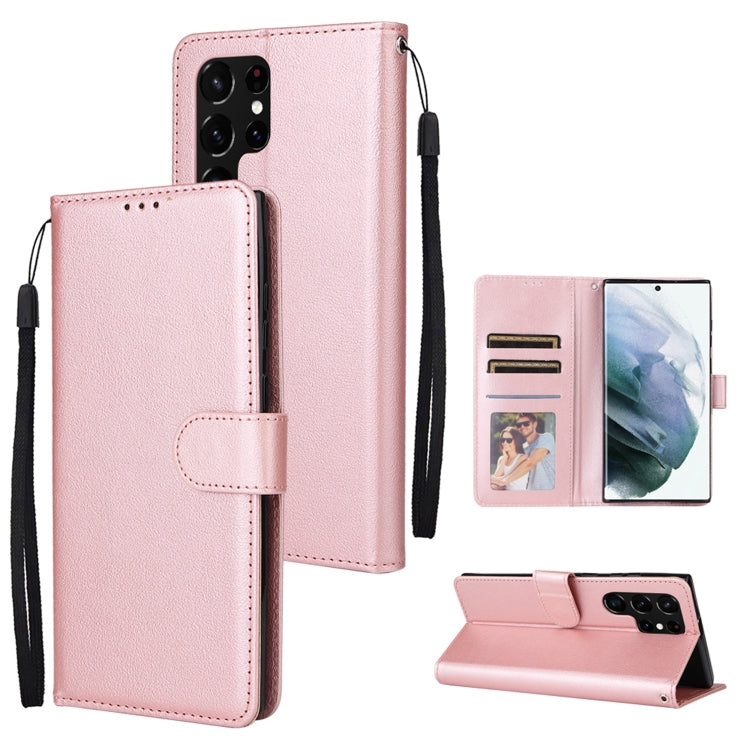 3 Card Slots Multifunctional Leather Phone Case, For OPPO A16, For Samsung Galaxy S22 5G, For Samsung Galaxy S22 Ultra 5G