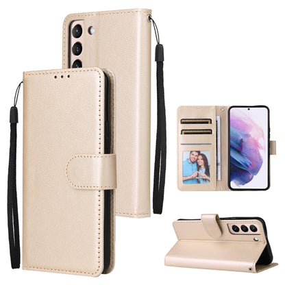 3 Card Slots Multifunctional Leather Phone Case, For Samsung Galaxy S22+ 5G