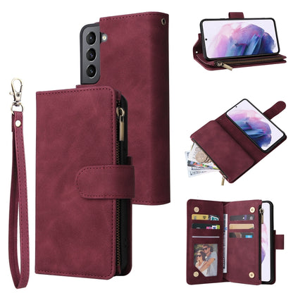 Multifunctional Frosted Zipper Wallet Leather Phone Case, For Samsung Galaxy S22+ 5G, For Samsung Galaxy A03s 166.5mm, For Samsung Galaxy A13 5G, For Samsung Galaxy A33 5G