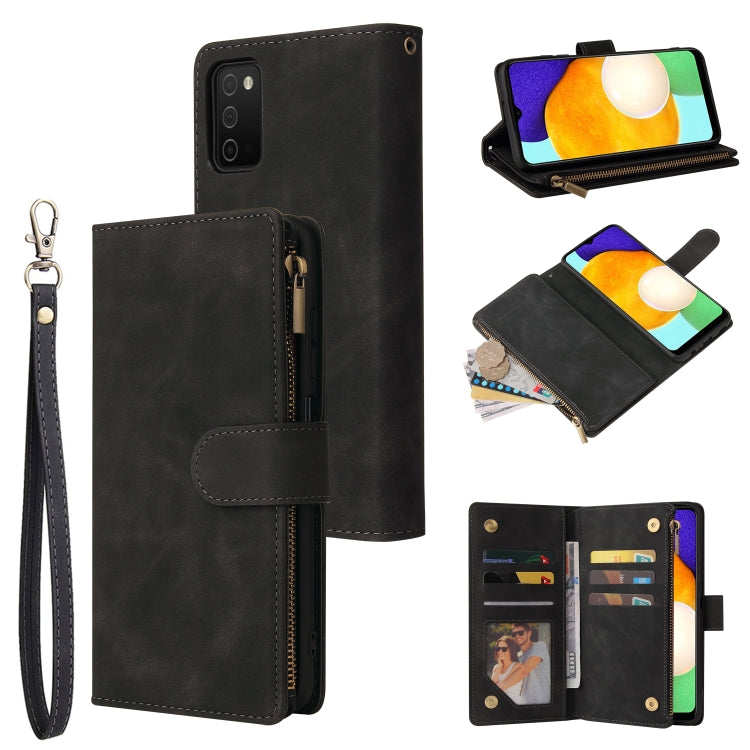 Multifunctional Frosted Zipper Wallet Leather Phone Case, For Samsung Galaxy S22+ 5G, For Samsung Galaxy A03s 166.5mm, For Samsung Galaxy A13 5G, For Samsung Galaxy A33 5G
