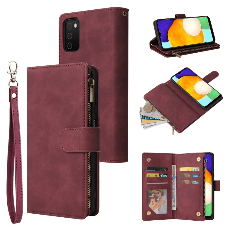 Multifunctional Frosted Zipper Wallet Leather Phone Case, For Samsung Galaxy S22+ 5G, For Samsung Galaxy A03s 166.5mm, For Samsung Galaxy A13 5G, For Samsung Galaxy A33 5G