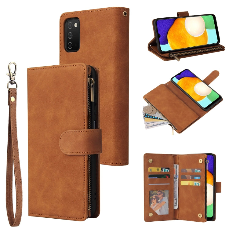 Multifunctional Frosted Zipper Wallet Leather Phone Case, For Samsung Galaxy S22+ 5G, For Samsung Galaxy A03s 166.5mm, For Samsung Galaxy A13 5G, For Samsung Galaxy A33 5G