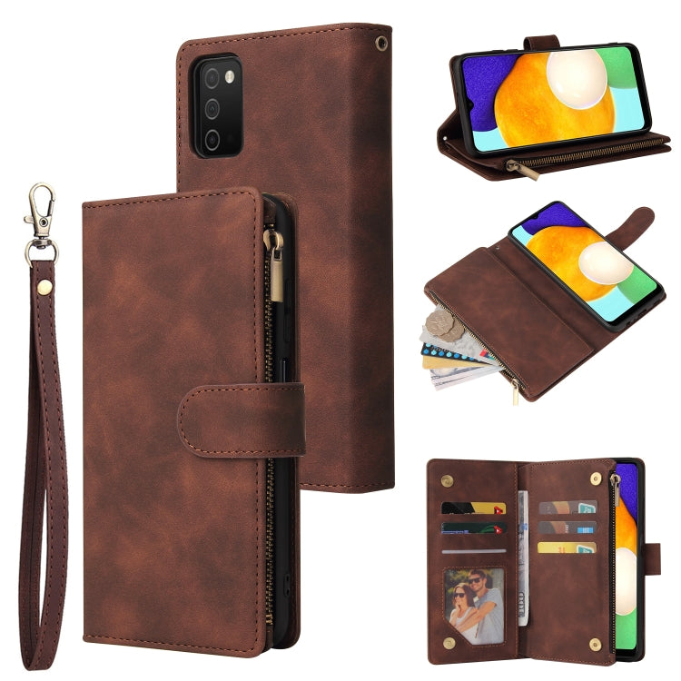 Multifunctional Frosted Zipper Wallet Leather Phone Case, For Samsung Galaxy S22+ 5G, For Samsung Galaxy A03s 166.5mm, For Samsung Galaxy A13 5G, For Samsung Galaxy A33 5G