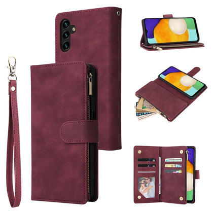 Multifunctional Frosted Zipper Wallet Leather Phone Case, For Samsung Galaxy S22+ 5G, For Samsung Galaxy A03s 166.5mm, For Samsung Galaxy A13 5G, For Samsung Galaxy A33 5G