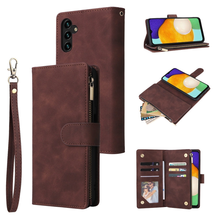 Multifunctional Frosted Zipper Wallet Leather Phone Case, For Samsung Galaxy S22+ 5G, For Samsung Galaxy A03s 166.5mm, For Samsung Galaxy A13 5G, For Samsung Galaxy A33 5G
