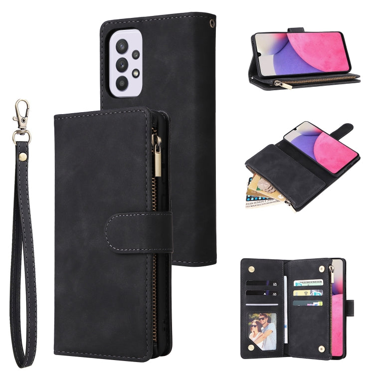 Multifunctional Frosted Zipper Wallet Leather Phone Case, For Samsung Galaxy S22+ 5G, For Samsung Galaxy A03s 166.5mm, For Samsung Galaxy A13 5G, For Samsung Galaxy A33 5G