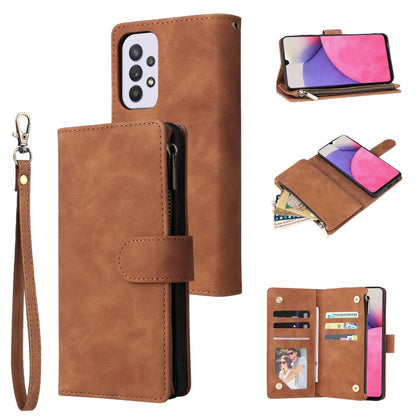Multifunctional Frosted Zipper Wallet Leather Phone Case, For Samsung Galaxy S22+ 5G, For Samsung Galaxy A03s 166.5mm, For Samsung Galaxy A13 5G, For Samsung Galaxy A33 5G