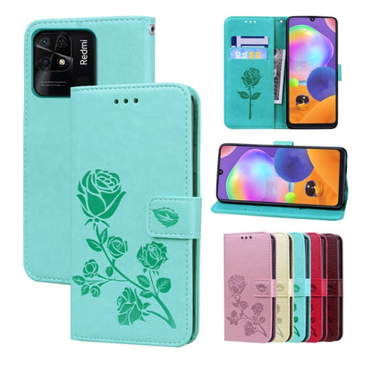 Rose Embossed Leather Phone Case, For Xiaomi Redmi 10C, For Huawei nova 8i, For Huawei nova 9, For Honor X8