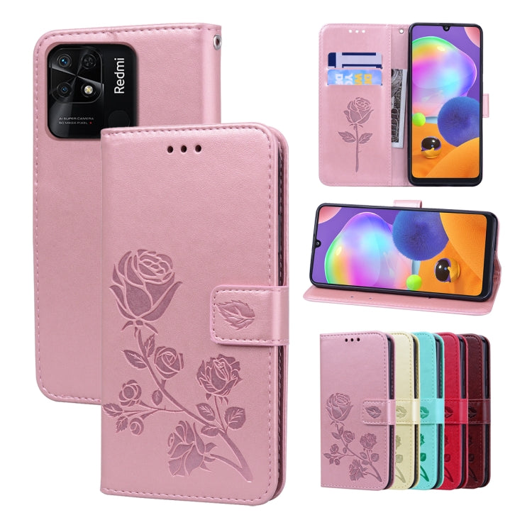 Rose Embossed Leather Phone Case, For Xiaomi Redmi 10C, For Huawei nova 8i, For Huawei nova 9, For Honor X8