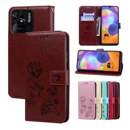 Rose Embossed Leather Phone Case, For Xiaomi Redmi 10C, For Huawei nova 8i, For Huawei nova 9, For Honor X8
