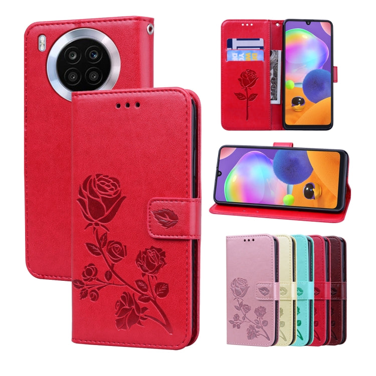 Rose Embossed Leather Phone Case, For Xiaomi Redmi 10C, For Huawei nova 8i, For Huawei nova 9, For Honor X8