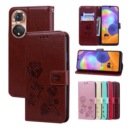 Rose Embossed Leather Phone Case, For Xiaomi Redmi 10C, For Huawei nova 8i, For Huawei nova 9, For Honor X8