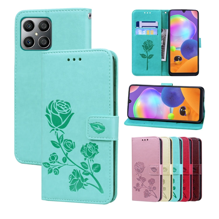 Rose Embossed Leather Phone Case, For Xiaomi Redmi 10C, For Huawei nova 8i, For Huawei nova 9, For Honor X8