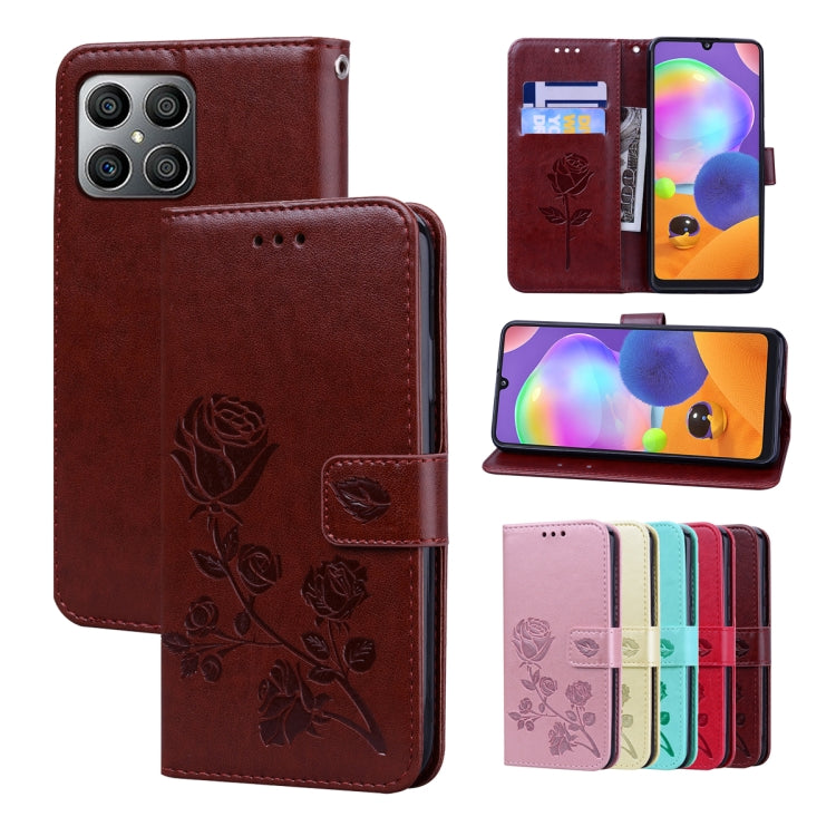 Rose Embossed Leather Phone Case, For Xiaomi Redmi 10C, For Huawei nova 8i, For Huawei nova 9, For Honor X8