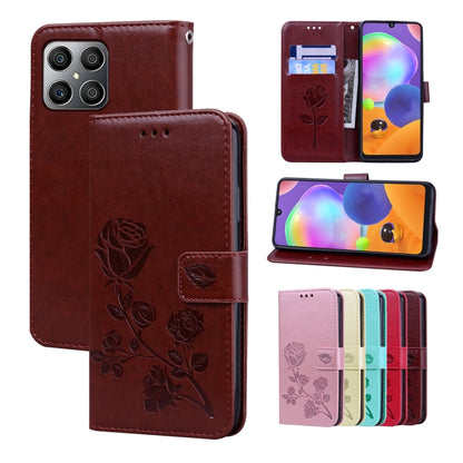Rose Embossed Leather Phone Case, For Xiaomi Redmi 10C, For Huawei nova 8i, For Huawei nova 9, For Honor X8