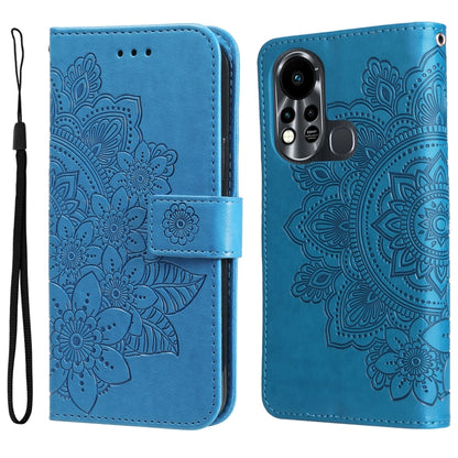 7-petal Flowers Embossed Flip Leather Phone Case, For Tecno Camon 18/18P, For Tecno Camon 18 Premier, For Infinix Hot 11S, For OPPO Realme C31 4G