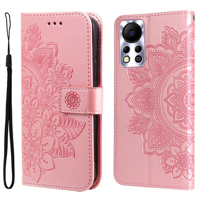 7-petal Flowers Embossed Flip Leather Phone Case, For Infinix Hot 11S NFC, For OPPO Reno7 Pro 5G, For Infinix Smart 6
