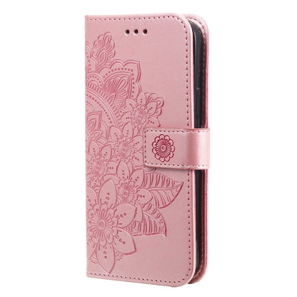 7-petal Flowers Embossed Flip Leather Phone Case, For Infinix Hot 11S NFC, For OPPO Reno7 Pro 5G, For Infinix Smart 6