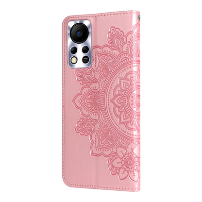 7-petal Flowers Embossed Flip Leather Phone Case, For Infinix Hot 11S NFC, For OPPO Reno7 Pro 5G, For Infinix Smart 6