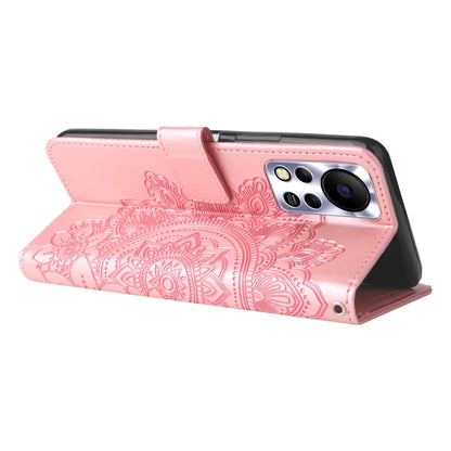 7-petal Flowers Embossed Flip Leather Phone Case, For Infinix Hot 11S NFC, For OPPO Reno7 Pro 5G, For Infinix Smart 6