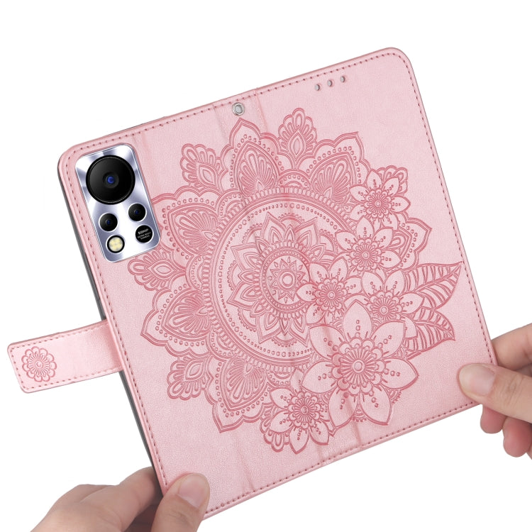 7-petal Flowers Embossed Flip Leather Phone Case, For Infinix Hot 11S NFC, For OPPO Reno7 Pro 5G, For Infinix Smart 6