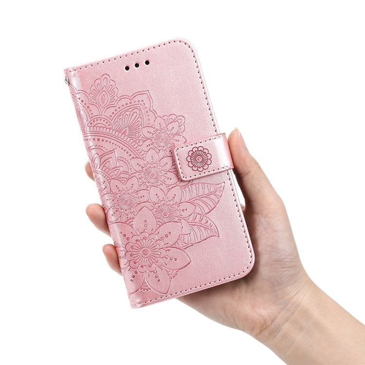7-petal Flowers Embossed Flip Leather Phone Case, For Infinix Hot 11S NFC, For OPPO Reno7 Pro 5G, For Infinix Smart 6