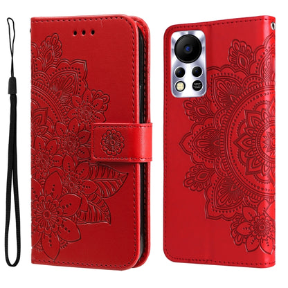 7-petal Flowers Embossed Flip Leather Phone Case, For Infinix Hot 11S NFC, For OPPO Reno7 Pro 5G, For Infinix Smart 6