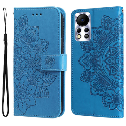 7-petal Flowers Embossed Flip Leather Phone Case, For Infinix Hot 11S NFC, For OPPO Reno7 Pro 5G, For Infinix Smart 6