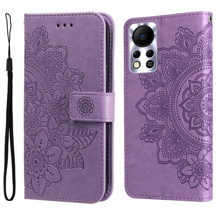 7-petal Flowers Embossed Flip Leather Phone Case, For Infinix Hot 11S NFC, For OPPO Reno7 Pro 5G, For Infinix Smart 6