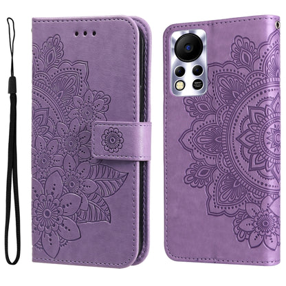 7-petal Flowers Embossed Flip Leather Phone Case, For Infinix Hot 11S NFC, For OPPO Reno7 Pro 5G, For Infinix Smart 6