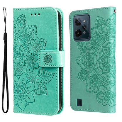 7-petal Flowers Embossed Flip Leather Phone Case, For Tecno Camon 18/18P, For Tecno Camon 18 Premier, For Infinix Hot 11S, For OPPO Realme C31 4G