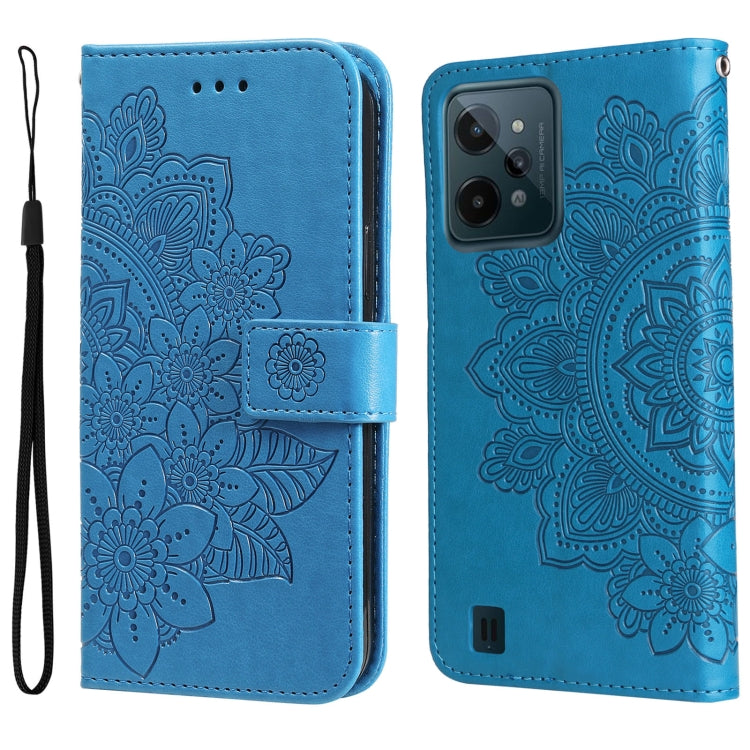 7-petal Flowers Embossed Flip Leather Phone Case, For Tecno Camon 18/18P, For Tecno Camon 18 Premier, For Infinix Hot 11S, For OPPO Realme C31 4G