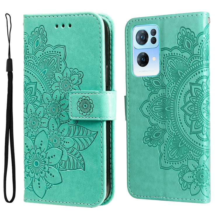 7-petal Flowers Embossed Flip Leather Phone Case, For Infinix Hot 11S NFC, For OPPO Reno7 Pro 5G, For Infinix Smart 6