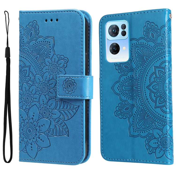 7-petal Flowers Embossed Flip Leather Phone Case, For Infinix Hot 11S NFC, For OPPO Reno7 Pro 5G, For Infinix Smart 6